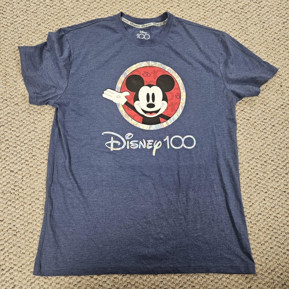 Disney 100 100th Anniversary Mickey Mouse Adult XL SHINY Graphic T-Shirt Rare